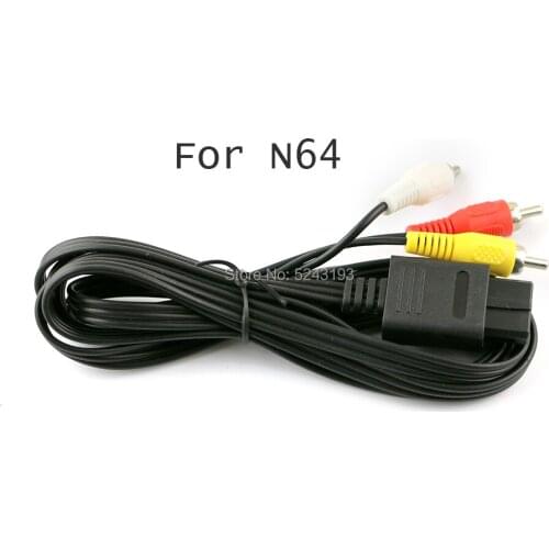 20pcs For N64 Gamecube 6FT RCA AV TV Audio Video Stereo Cable Cord For Nintendo 64 Exquisitely Designed Durable