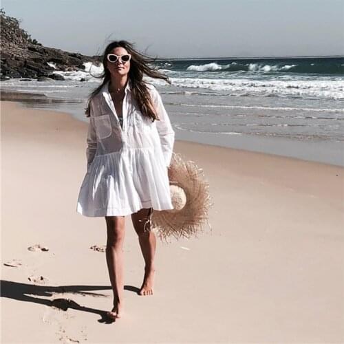 2021 new man cotton shirt cotton shirt beach cardigan jacket bikini shirt vacation sunscreen swimwear sunscreen clothing women