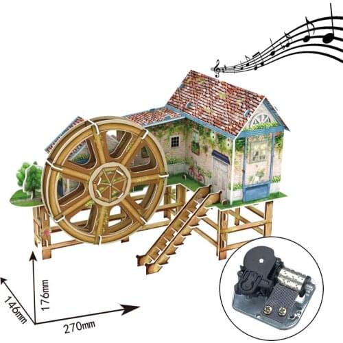 Robotime Music Box DIY 3D Paper Sprinkler Model Puzzle Musical Toys Assemble Building Kits Toys for Kids Adult Birthday Gifts
