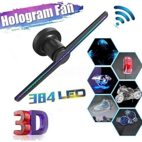 3D Advertising Light Hologram Fan Image Projector US/EU Plug LED Advertising Light WIFI Remote Imaging Light 3D Image Display
