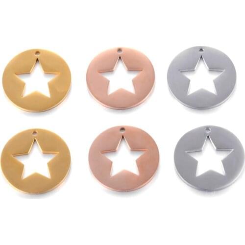 5Pcs 22mm Round Disc Charms Jewelry Findings For Pendant Necklace Making Accessorie