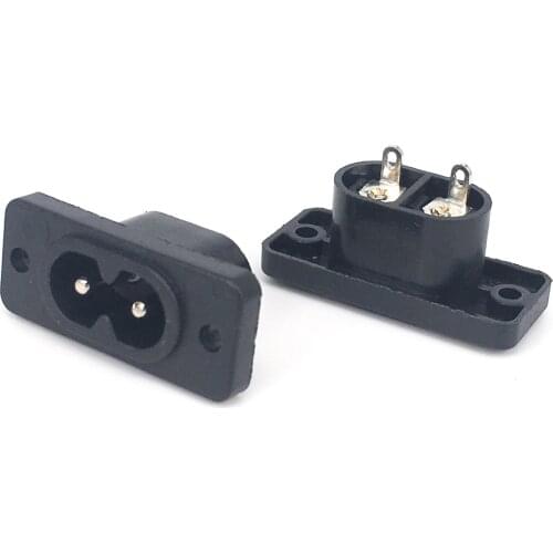 5PCS AC250V 2.5A 2Pin IEC 320 C8 Screw Mount Inlet Plug power socket AC 250V