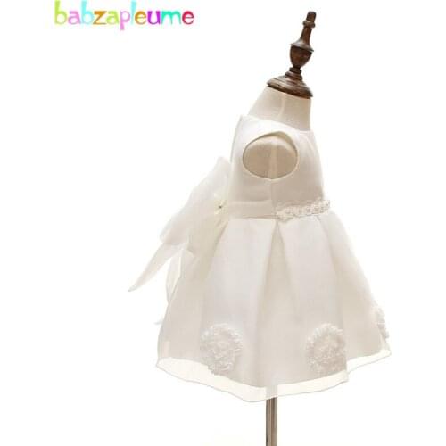 Babzapleume Summer Baby Girls Clothing Infant Dresses For Party And Wedding White Sleeveless Children Princess Tutu Dress BC1217