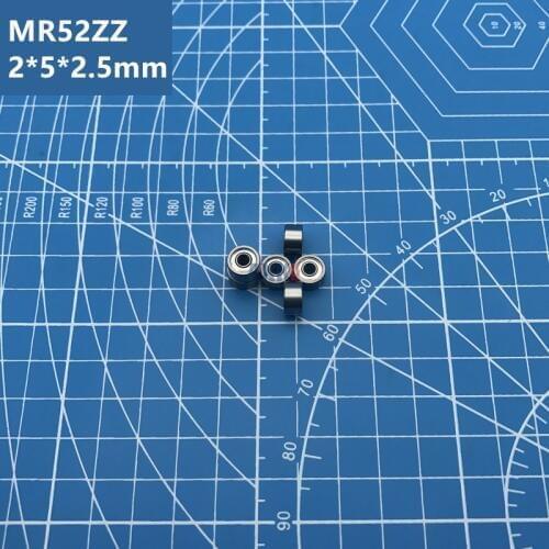 Free Shipping high quality MR52Z 10pcs MR52 ZZ Bearing 2*5*2.5 mm Miniature MR52ZZ deep groove ball Bearings L-520ZZ W52 MR52