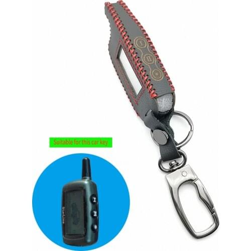 Genuine Leather Key Case for Starline A6 A9 A8 Two-way Car Alarm Remote LCD Keychain Coater Controller Key cover Accessories