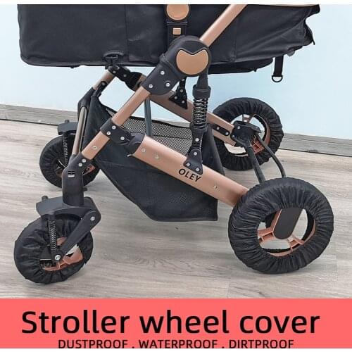 Baby Stroller Wheel Cover Pram Dustproof Oxford Cloth Pushchair Protector Wheelchair Tire Protector Infant Pushchair Pram Wheel