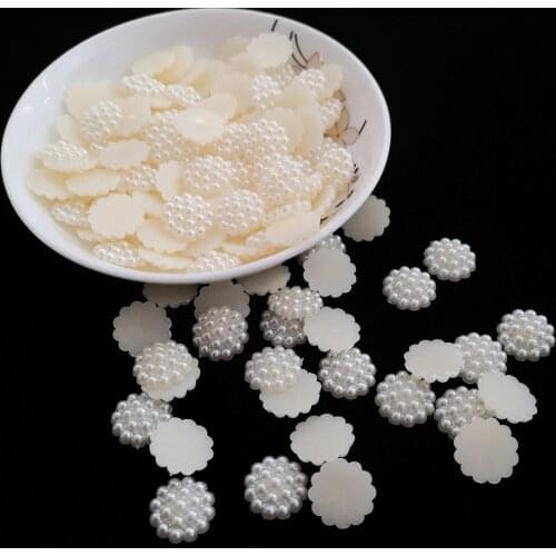 DIY semicircle patch imitation pearl sweater coat accessories jewelry decoration handmade materials 14mm loose beads ABS