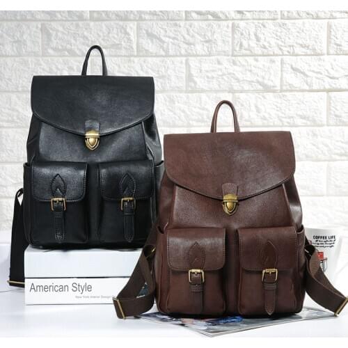 2020 Designer Shoulder Bags For Girls Fashion Women Backpack Vintage Genuine Leather Backpack Female High Quality
