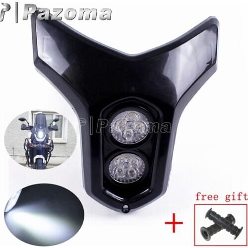 For Kawasaki Suzuki Yamaha Ducati Motorcycle Dual Twin LED Headlight 12V MR16 4W *2 LED Lamp For Streetfighters ATV Dirt Bike