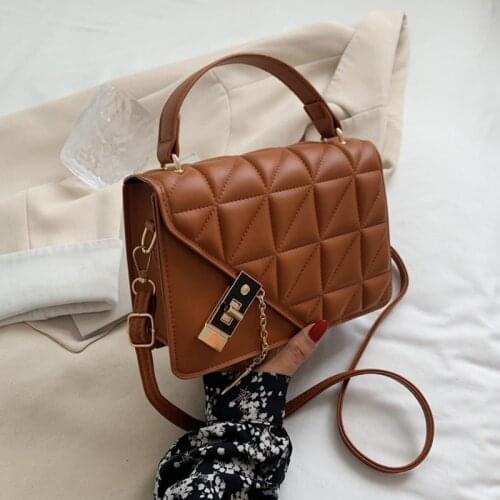 Elegtant Lozenge Satchel Bag Female PU Leather Crossbody Bag Flap Messenger Handbag and Purse Luxury Shoulder Bag Bolsa feminina