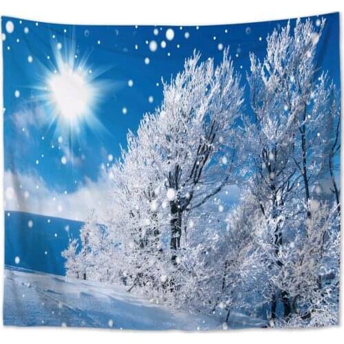 Natural Landscape Mountain Forest Snowscape tapestry tapestry background cloth Art Home living room room decorated tapestry
