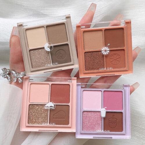Hedonic snack four-color eye shadow matte pearlescent flash daily earth tone eye shadow tray