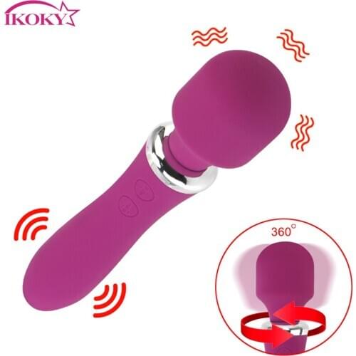 IKOKY Dildo Vagina Vibrators Dual Motors Massager Magic Wand AV Vibrator G Spot vibrating Clitoris Stimulator Sex Toys for Woman
