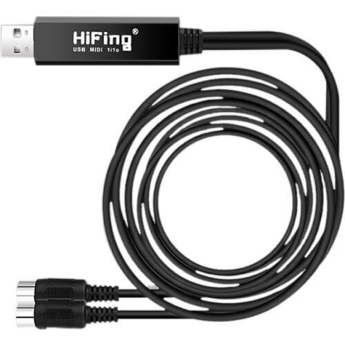 HiFing USB IN-OUT MIDI Interface Converter/Adapter with 5-PIN DIN MIDI Cable for PC/ Laptop/ Mac