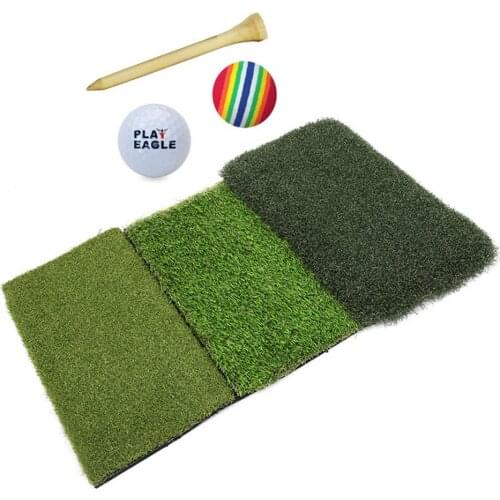 Golf Hitting Mat Foldable Portable Rubber Sole Weighted Practice Putting Turf Three-color Grass Mat Pad