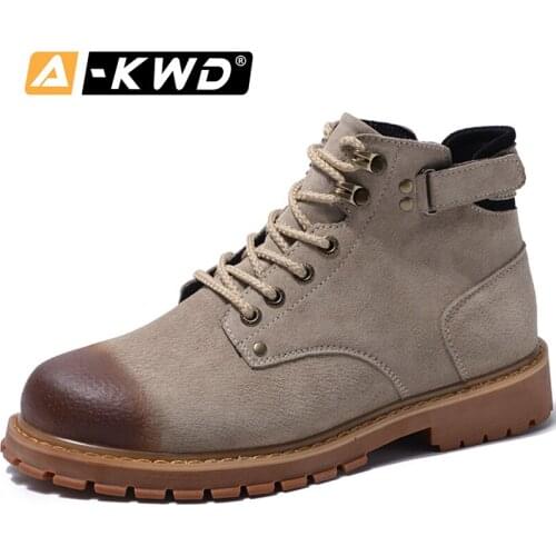 Fashion Black Brown Khaki Snow Boots Men Lace-up Winter Sneakers for Men Chaussure Hiver Homme High Tops Tooling Shoes Boot Men