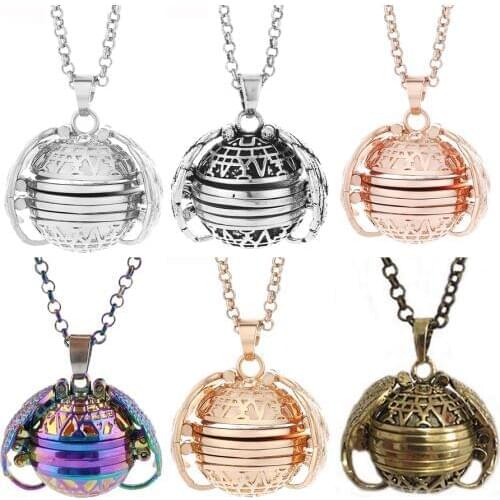 New Magic Photo Pendant Memory Floating Locket Necklace Plated Angel Wings Flash Box Fashion Album Box Necklaces for Women
