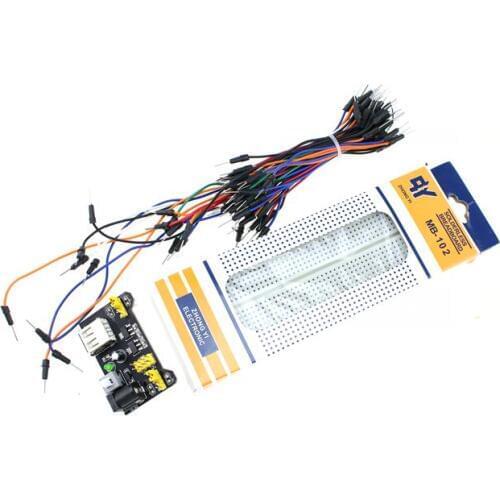 MB102 Breadboard power module+MB-102 830 points Solderless Prototype Bread board kit +65 Flexible jumper wires