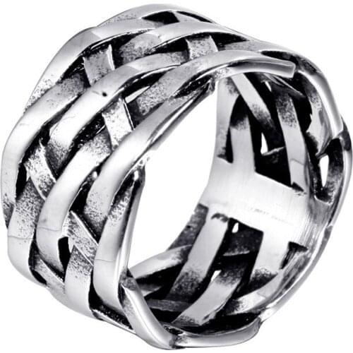 Megin D Vintage Simple Style Hemp Rope Titanium Steel Rings for Men Women Couple Friend Fashion Gift Jewelry Awards Honor