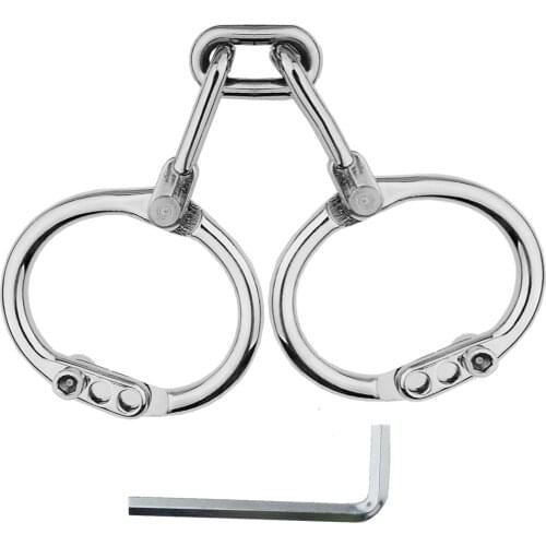 Metal Adjustable Handcuffs Ankle Bracelets SM Adult Plush Bondage Fetish Role Cosplay Funny Toys For Couple Games Adult Toys
