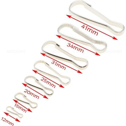 100pcs/pack Multi Size Metal Purse Zipper PULLS Snap Spring HOOKS Paracord Lanyards Lariat Phone Card ID Badge Holder