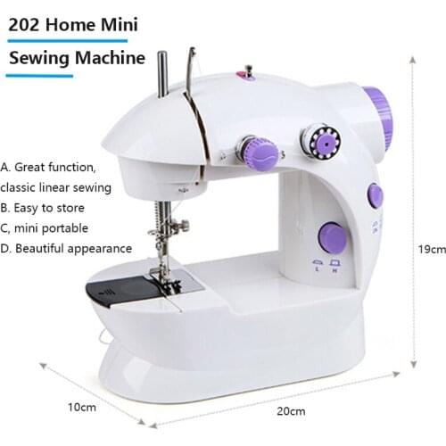 Mini Sewing Machine Portable Handheld Stitch Sew Needlework Clothes Fabrics Hand Electric Sewing Accessories Home Kitchen