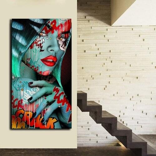 Graffiti Girl Painting By Numbers Set Acrylic Paint DIY Kits for Adults Pictures Drawing Canvas Coloring By Number Decoration
