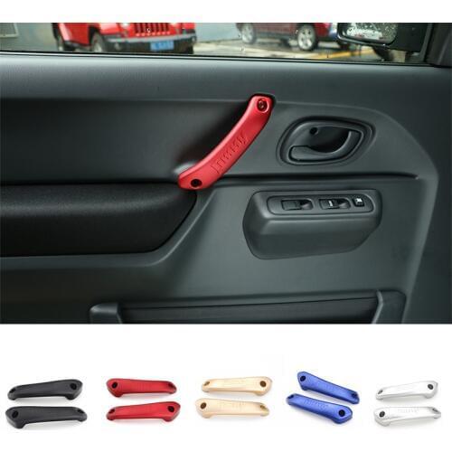SHINEKA Aluminum Alloy Internal Door Grab Handle Cover Sticker Suitable for Suzuki Jimny Car Accessories