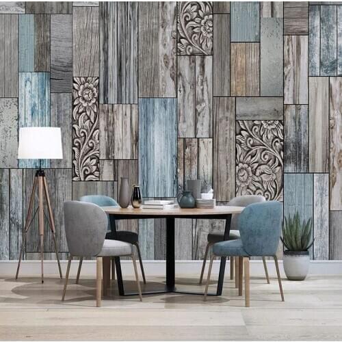 Custom Mural Wallpaper 3D Retro Wooden Board Wood Grain Home Decor Painting Creative Cafe Restaurant Living Room Papel De Parede