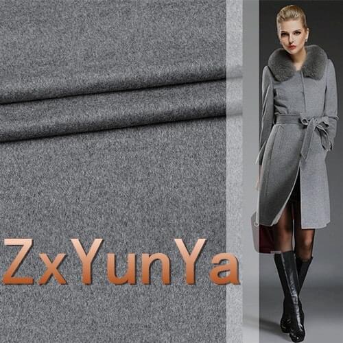 2017 new high-end air 148cm wide cashmere wool fabric light gray wool cashmere fabric autumn and winter wool jacket clothing