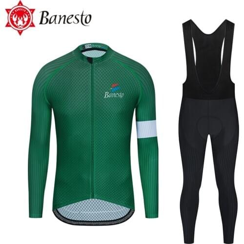 Banesto New Pro Cycling Jersey Set Long Sleeve Breathable MTB Bike Wear Clothes Bicycle Cycling Clothes Ropa Maillot Ciclismo