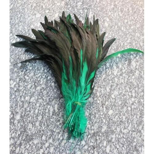 Wholesale 100 PCS green natural rooster tail 30-35 cm / 12 to 14 inches