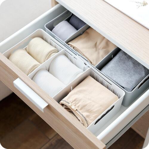 Partition Underwear Bra Organizer Women Men Storage Box For Socks Underwear Plastic Drawer Closet Container Makeup Organizers