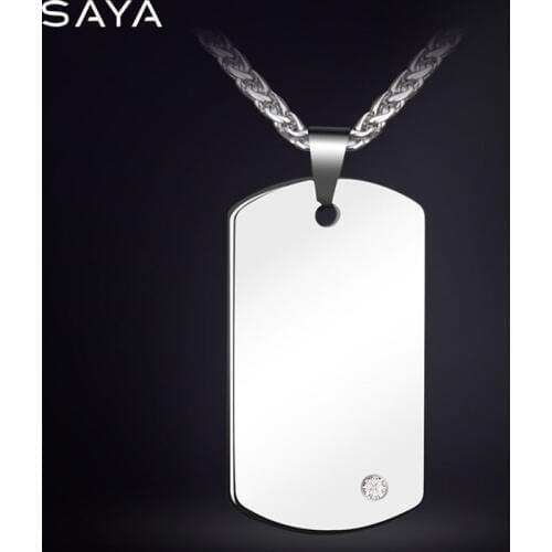 Tungsten Carbide Pendants Necklaces for Men Women, Free Engraving Letter or Photo, Free Shipping