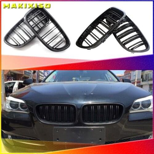 Front Hood Kidney Grille Bumper Black Dual Grill Fit for BMW F10 F11 F18 5-Series 2010-2016,Car Accessories Replacement Part
