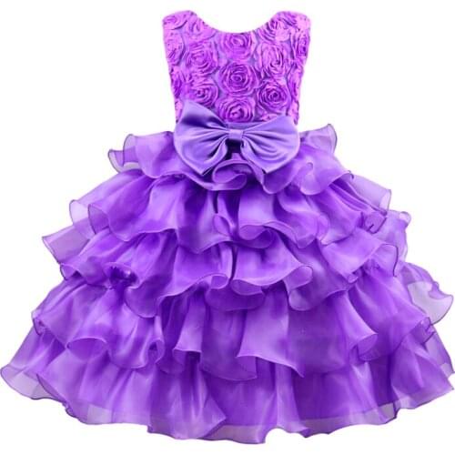 Christmas Princess Flower Girl Dress SummerTutu Wedding Birthday Party Dresses For Girls bowknot dress Children Party Vestido