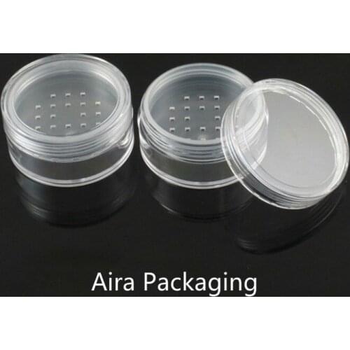 20ML 40pcs/lot Clear Empty Portable Loose Powder Case DIY Plastic Makeup Tools, Elegant Cosmetic Powder Refillable Box n Sifter