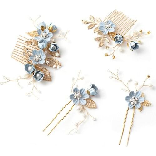Luxury Hairpin For Women Headdress Prom Bridal Wedding Crown Elegant Hair Accessories Gold Leaves Headwear Bridal Headdress