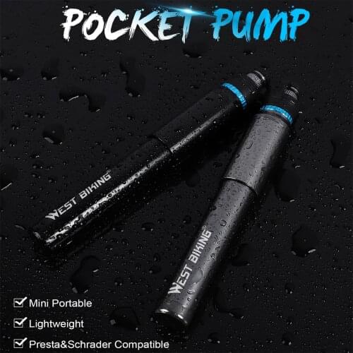 Bicycle Pump 150PSI Bike Air Pump Presta Schrader Valves Tire Tube Inflator with Ball Needle Bike Tire Pump Cycling Air Inflator