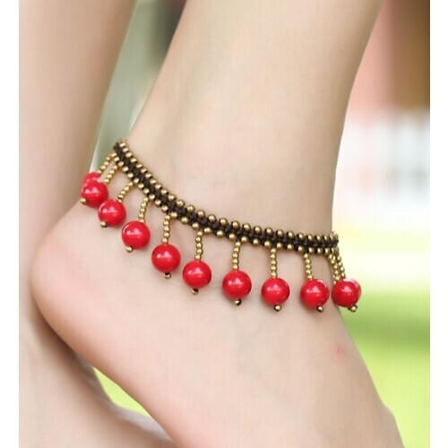 Tassel Ankle Bracelet Cheville Bead Bell Boho Beach Foot Jewelry Bracelets Leg Anklets Chaine De Pieds Voet Sieraden Enkelbandje