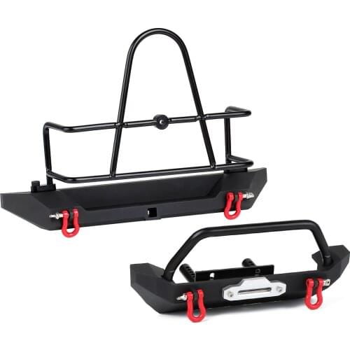 1Set Metal Bumper Front&Rear with Tow Hook for 1/10 RC Crawler Axial SCX10 90046 SCX10 III AXI03007