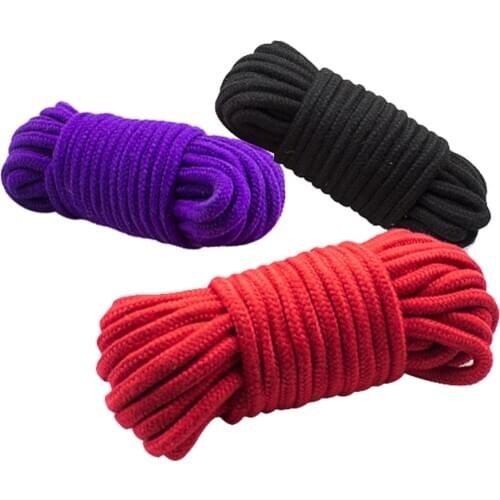 10M Thicken Sex Cotton Bondage Restraint Rope Slave Roleplay Toys For Couples Adult Games Purple Red Black Products