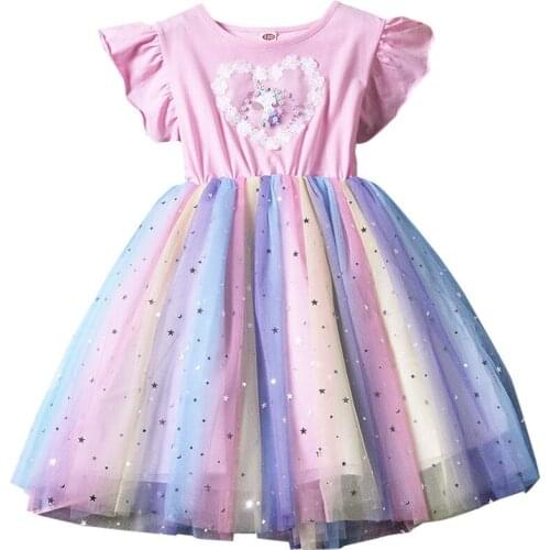2021 Summer Girls Dresses Children Sleeveless Dresses For Baby Girl Clothes Fashion Girls Sequin Birthday Party Princess Dress