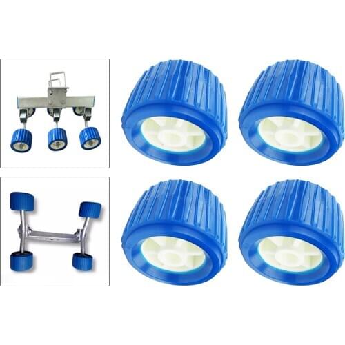 4x Heavy-Duty Trailer Roller Ribbed Wobble Roller Replace Part Hardware New