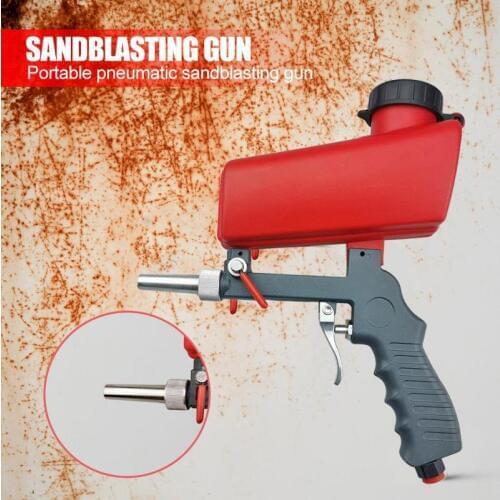 90psi Mini Aerodynamic Spray Gun Gravity Pneumatic Sandblaster Gun Aluminium Handheld 700cfm Lightweight Power Machine