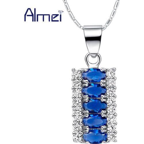 Accessories 2015 New Fashionable Suspension Necklace Jewelry Big Colorful Crystal Silver 925 Pendant for Women High Quality T500