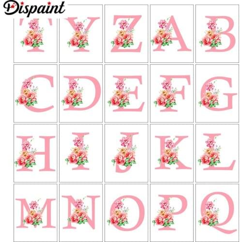 Dispaint Diy 5d Diamond Painting "Letter pattern landscape" Cross Stitch Square Round Diamond Embroidery Handwork Rhinestone Art