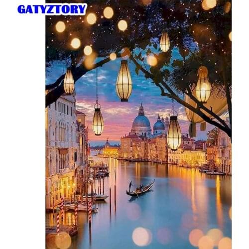 GATYZTORY Diamond Painting Cross Stitch Diamond Embroidery Venice Picture Rhinestones Msaic Art Kits Landscape Home Decor
