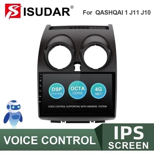 ISUDAR V57S 2 Din Android Car Radio For Nissan Qashqai 1 J10 2006-2013 CarMultimedia Player IPS GPS Stereo System Voice Control