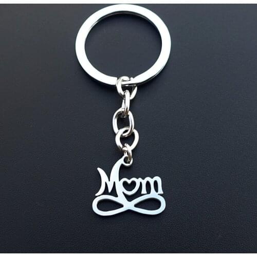 Mom Infinity Keyring Stainless Steel Keychains Mum Infant Kids Girl Jewerly Mothers Day Gift